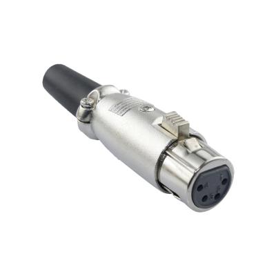 China 1PCS XLR 4 Pin Cannon Female Speaker Audio Jack Connector T 14 Plug for sale