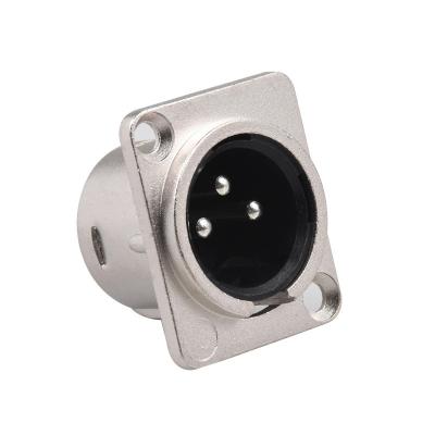 China 1PCS XLR 3 Pin Cannon Male Female Speaker Jack Connector Socket Panel Audio Seat TYW08 for sale