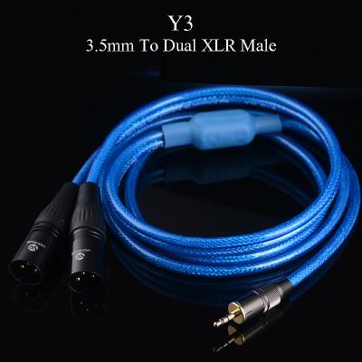 China Computer Factory Whosale 3.5mmTo 2 XLR Cannon Male 3 Pin Stereo Speaker Audio Cable for sale