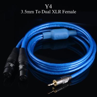 China Factory Whosale COMPUTER 3.5mm to Dual XLR 3 Pin Female 1/8 Inch 2-Barrel Stereo Speaker Audio Cable for sale