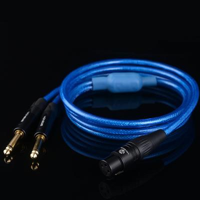 China Whosale COMPUTER Factory Dual 6.35mm to XLR 3 Pin Female 1/4 Inch to Canon Stereo Speaker Audio Cable for sale