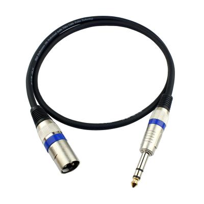 China Factory Wholesale Low Noise 6.35mm TRS To XLR 3 Pin Male Cannon Balance Audio Cable Mic Amplifier Mixer for sale