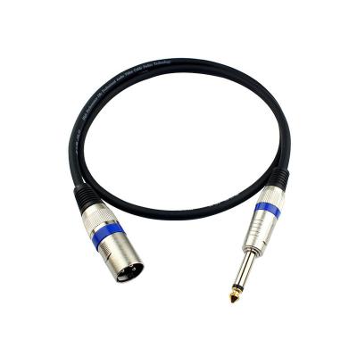 China Factory Wholesale Low Noise Mono 6.35mm TS To XLR 3 Pin Male Cannon Balance Audio Cable Mic Amplifier Mixer for sale