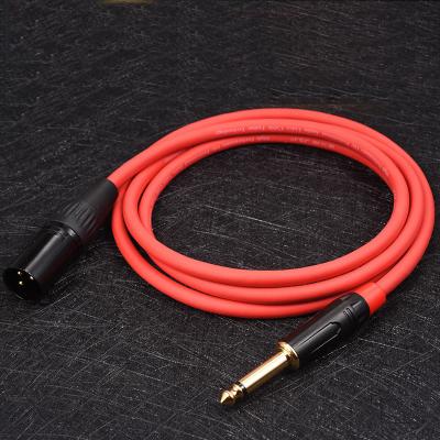 China Factory Wholesale Mono TS 6.35mm Low Noise To XLR 3 Pin Male Cannon Balance Audio Cable Mixer Mic Amplifier Manufacturer Customizatio for sale