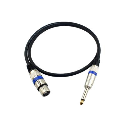 China Factory Wholesale Low Noise 6.35mm Mono TS To XLR 3 Pin Female Cannon Balance Audio Cable Mic Amplifier Mixer for sale