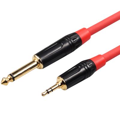 China Factory wholesale low noise 6.35mm mono TS to 3.5mm balance audio cable mixer amplifier manufacturer customizatio MIC for sale