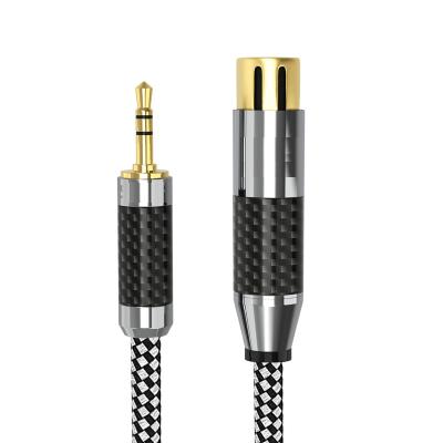 China WinAqum Low Noise Professional 3.5mm to Female XLR Cable Audio Ribbon Plated 3 Pin Balance Line Mixer Mic Amplifier SYX01 for sale