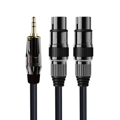 China WinAqum 3.5mm Low Noise Professional To Dual Female XLR Cable Audio Ribbon Plated 2XLR 3 Pin Balance Line Mixer Mic Amplifier SY004 for sale