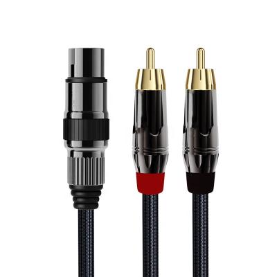 China Professional Low Noise WinAqum XLR Single Female To 2RCA Audio Balancer Cable Mixer Mic Amplifier SY010 for sale