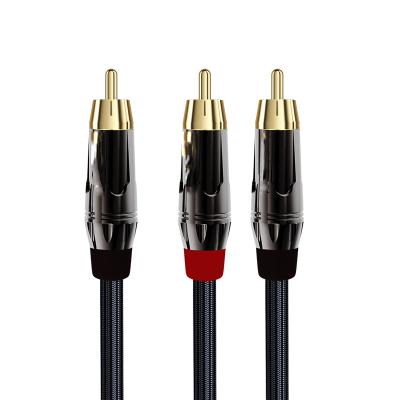 China WinAqum Low Noise Professional RCA 2RCA to Audio Cable 1 to Balance Channeling 2 Mixer Mic Amplifier SY009 for sale