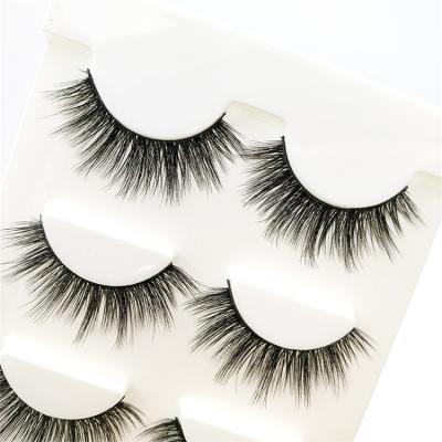 China Set on Realistic 3d Makeup False Eyelashes Natural Naked Makeup Eyelashes Factory Wholesale 3 Pairs Eyelashes for sale