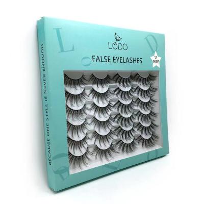 China Natural Thick Thick False Eyelashes Artificial Eyelashes Wholesale 12 Pairs False Eyelashes for sale