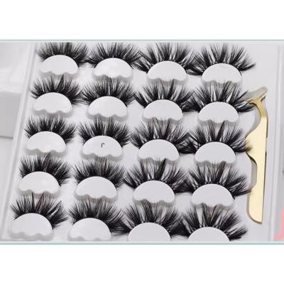 China Long 10 Pairs Natural Mink Lashes Tweezers 20mm 25mm Extended Thick Net Red False Eyelashes for sale