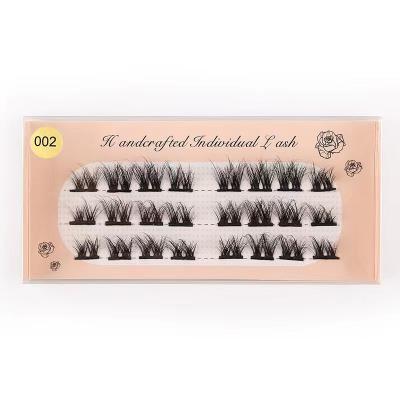 China Long new natural hair segmented eyelashes grafted half thick 3D hot-melt cut false eyelashes tender border spot for sale