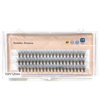 China Premade Volume Natural Long Tapered 12D Eyelash Extension Bulk Russian Fans Loosen 0.07MM 20d 10P Eyelashes for sale