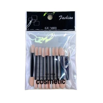 China Angular Blush Portable Double Head Eyeshadow Brush Sleeve Wax Stick Dye Beauty Blossom Tool for sale