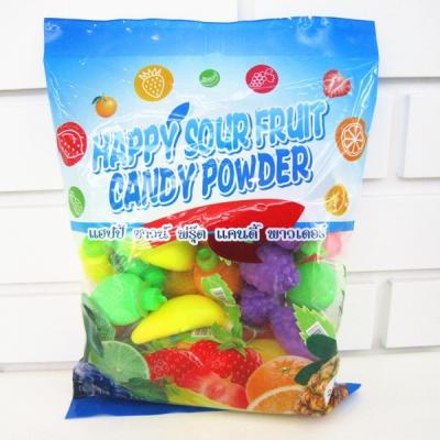 Cina Polvere acida Candy della polvere di Candy con forma della frutta imballata in borsa squisita ed adorabile in vendita