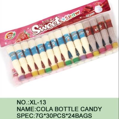 China 7g*30pcs het zoete en Zure Straw Bottle Cola-Aroma/de Kleur van aromasugar powder candy with different Te koop