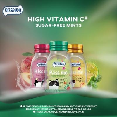 China Het hoge Suikergoed van Vitamine Ctabletten met Beeldverhaal Cat Design Printing Te koop