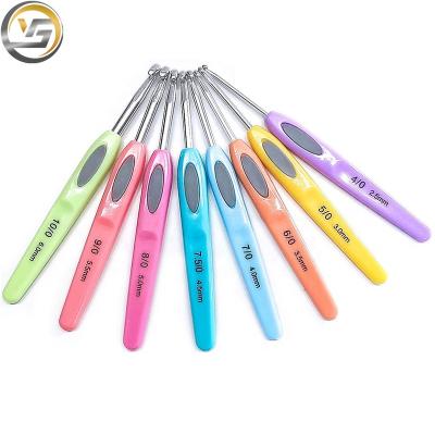 China Best Selling 8pcs/set Alumina RTS ABS and Soft Plastic Aluminum Handle Crochet Hook Needle Hook Set for sale