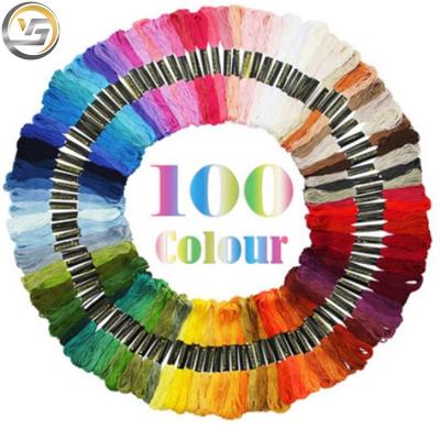 China 100% Cross Stitch Thread Tenacity 100pcs/bag Cotton Polyester Embroidery Thread Manufacturers Colorful High Thread Prices for sale