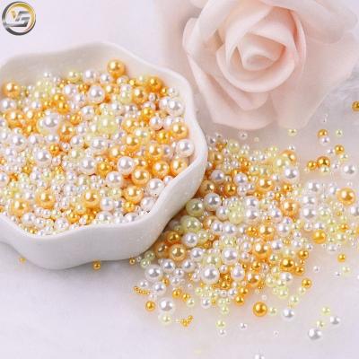 China Flatback 3/4/5/6/8mm Round 10g/bag Plastic Bead Without Hole Colorful Bead For Handmade for sale