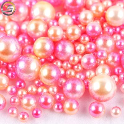 China Mixed Size Flatback 3mm/4mm/5mm/6mm/8mm/10mm Round Shape Colored Plastic Bead Without Hole for sale