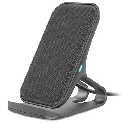 China Desktop 20W 15W 10W Universal Metal Base Wireless Fast Charger Phone Cover Canvas Devices Canvas Charger Qi-enabled Charging Stand for sale