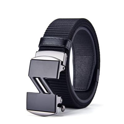 China Wholesale Nylon Men's Canvas Cloth Belt Military Belt Amazon Business High Quality Soft Automatic Belt Buckle for sale