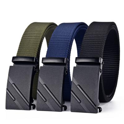 China Soft Automatic Buckle Business Adjustable Belt Men's Woven Belt Made In China for sale