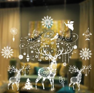 China Custom Decor Home Room Wall Christmas Window Sticker Static Sticker Decal for sale