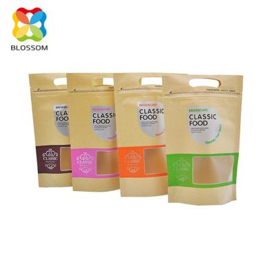 China Recyclable Recyclable Bolsa Kraft Plastic Custom Stand Up Pouches With Window for sale