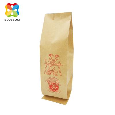 China Side Barrier Food Grade Material Gusset Kraft Paper Tea Packaging Bag for sale