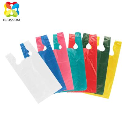 China PE LDPE HDPE Moisture Proof Biodegradable Custom Transparent T-shirt Bag for sale