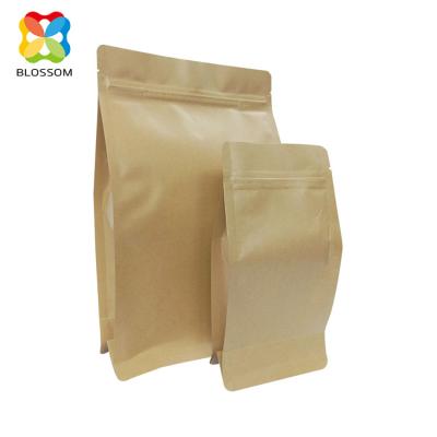 China Recyclable Custom Printed Flat Bottom Aluminum Foil Plastic Bag Eight Sides Sealed Packaging Holder Up Pouch With Zipper for sale