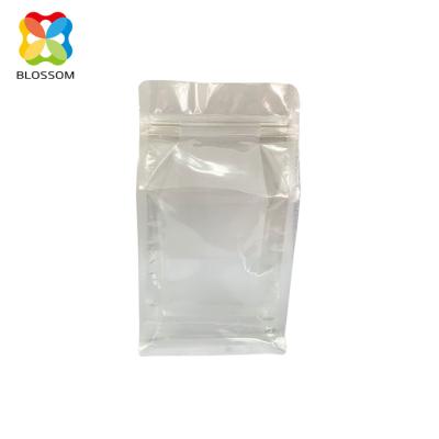 China Barrier Food Grade Flexible Packaging Gusset Eight Side Pocket Transparent With Zipper for sale