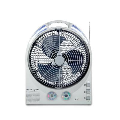 China Teyoza AC/DC Fan+Solar+Radio+Bluetooth 12 Inch Solar Powered Fan Emergency Light Rechargeable Fan With AM/FM Radio for sale