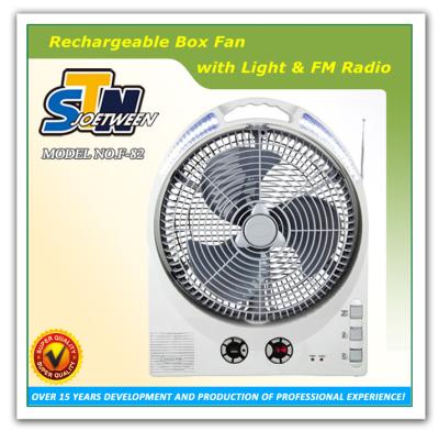 China AC/DC operation rechargeable teyoza 6V 4.5Ah battery charger fan solar powered fan with radio and emergency light for sale