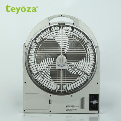 China Solar fan with light and media system teyoza 12 inch solar powered ac box solar fann rechargeable fan prices with led light and solar panel for sale