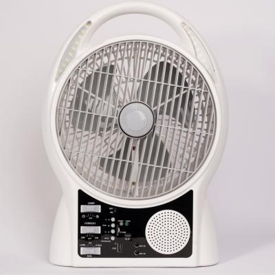 China Wholesale hot-selling teyoza 8inch lithium battery car solar box fan rechargeable electric fan with FM radio for sale