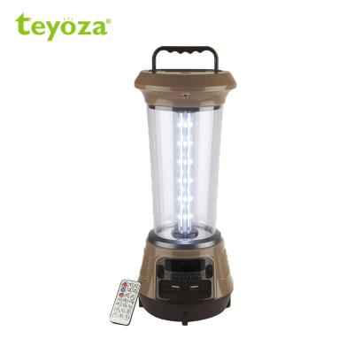 China Emergency teyoza tisen solar powered camping lantern LED light solar rechargeable portable emergency lantern shine with FM radio for sale