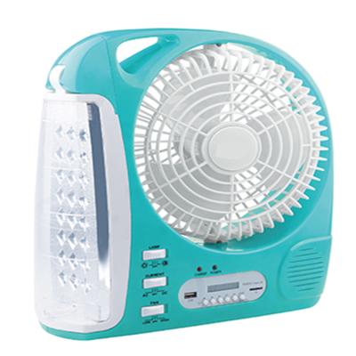 China AC/DC teyoza solar battery fan+Solar+Power bank+Bluetooth+Radio mini f fan rechargeable light with radio for sale