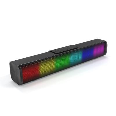 China 20W BT Soundbar Visual Colorful Sound High Fidelity HiFi Surround Bar Radio Game Radio Game Speaker TV Light Stereo Subwoofer D02 RGB Home Theater Speaker for sale