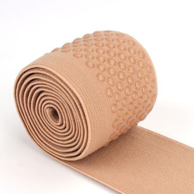 China Viable Custom High Quality Silicone Dots Non Slip Elastic Silicone Band Silicone Dots Strap for sale