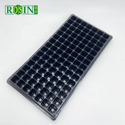 China Black Agriculture 105 Holes PS Growing Planting Plastic Nursery Rice Seed Initiator Tray Seedling With Dome for sale