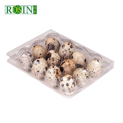 China Disposable Egg Carton 12 Holes Plastic Quail Egg Tray With Lid/PVC Clear Clamshell Disposable Pet Blister Wholesale Food 14*10.5*3.9cm for sale