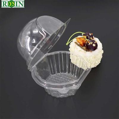 China Mini Cupcake Box Clamshell Single Recyclable Plastic Cake Cup Cake Packaging Box Transparent PET Cake Containers Rosin Around 5000 Pcs for sale