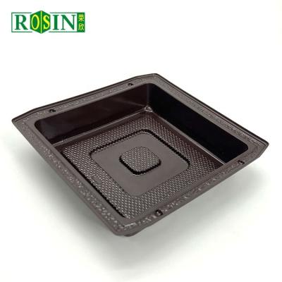 China Food Personalized Square Brown Blister Plastic Chocolate Truffles Grid Tray With Lid for sale