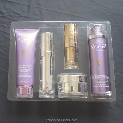 China Packaging PET Material Clear Blister Tray For Gift Shampoo And Perfume Set for sale