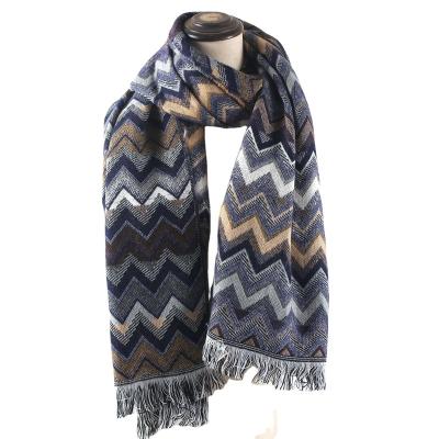 China European American Wholesale Wave Stripe Scarf Spliced ​​Women's Scarf Printing Popular Scarf for sale